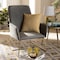 Baxton Studio Sennet Grey Velvet Upholstered Gold Finished Armchair 160-9909 - alternate 3